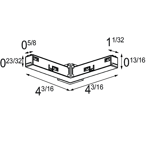 Track 48V Electrical/Mechanical Surface Connection 90°